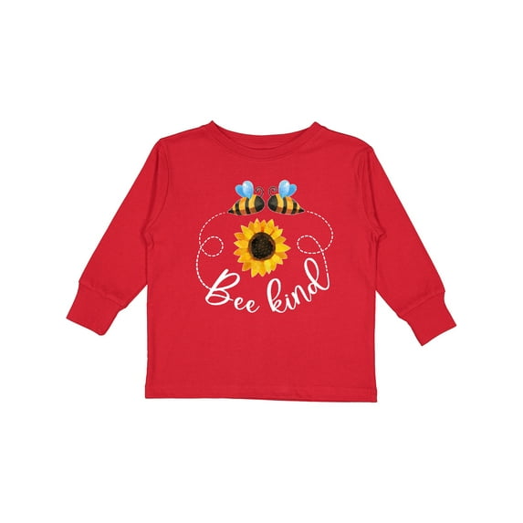Inktastic Bee Kind Bees and Sunflower Boys or Girls Long Sleeve Toddler T-Shirt