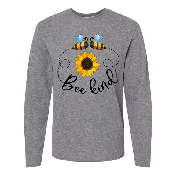 Inktastic Bee Kind Bees and Sunflower Long Sleeve T-Shirt