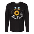 thumbnail image 1 of Inktastic Bee Kind Bees and Sunflower Long Sleeve T-Shirt, 1 of 5