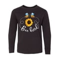 thumbnail image 1 of Inktastic Bee Kind Bees and Sunflower Long Sleeve Youth T-Shirt, 1 of 5