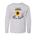thumbnail image 1 of Inktastic Bee Kind Bees and Sunflower Long Sleeve Youth T-Shirt, 1 of 5
