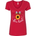 thumbnail image 1 of Inktastic Bee Kind Bees and Sunflower Women's V-Neck T-Shirt, 1 of 5