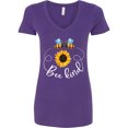 thumbnail image 1 of Inktastic Bee Kind Bees and Sunflower Women's V-Neck T-Shirt, 1 of 5