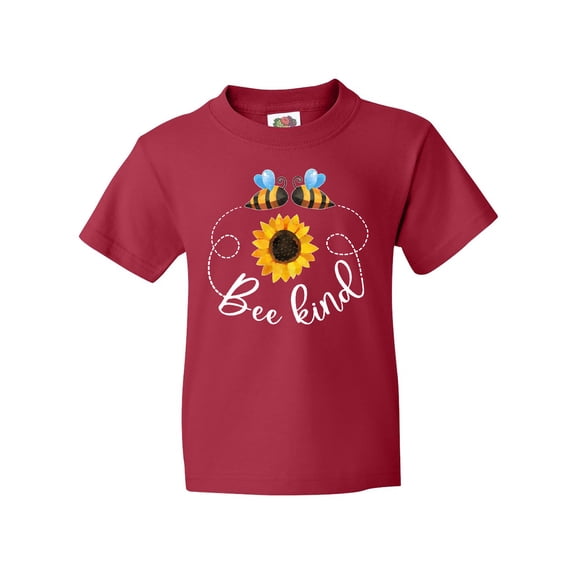 Inktastic Bee Kind Bees and Sunflower Youth T-Shirt