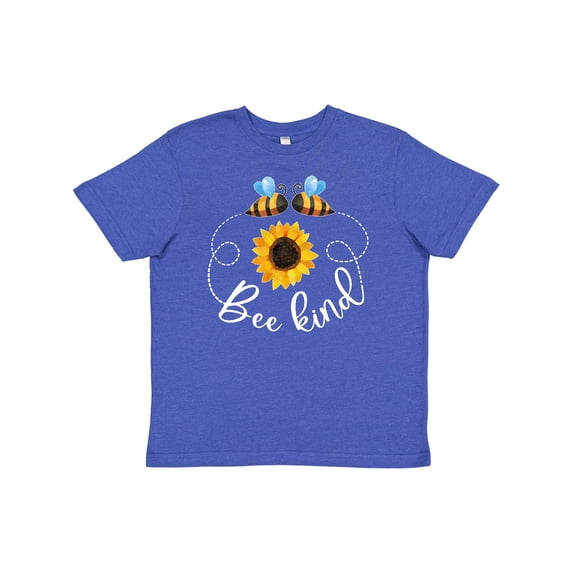 Inktastic Bee Kind Bees and Sunflower Youth T-Shirt