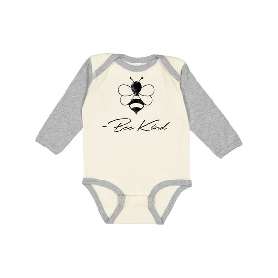 Inktastic Bee Kind Cute Bee Boys or Girls Long Sleeve Baby Bodysuit