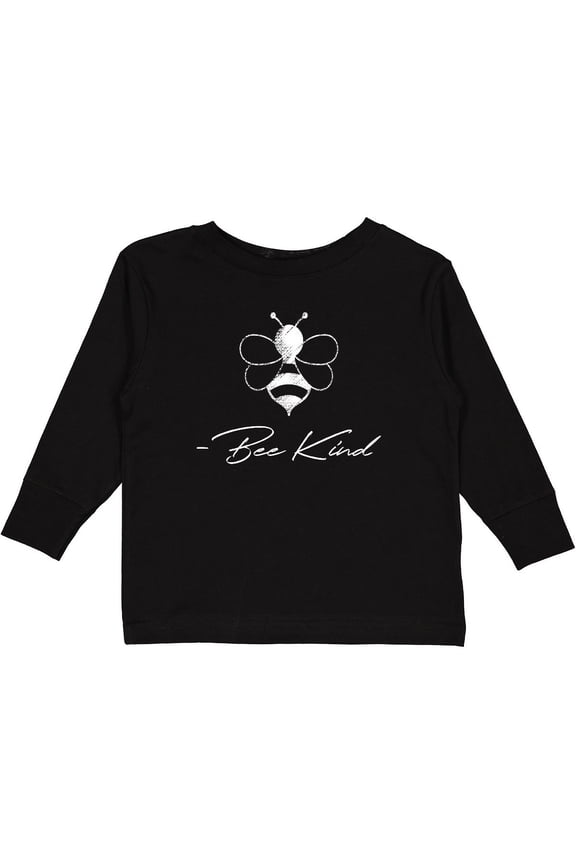 Bee Kind Cute Bee Boys or Girls Long Sleeve Toddler T-Shirt