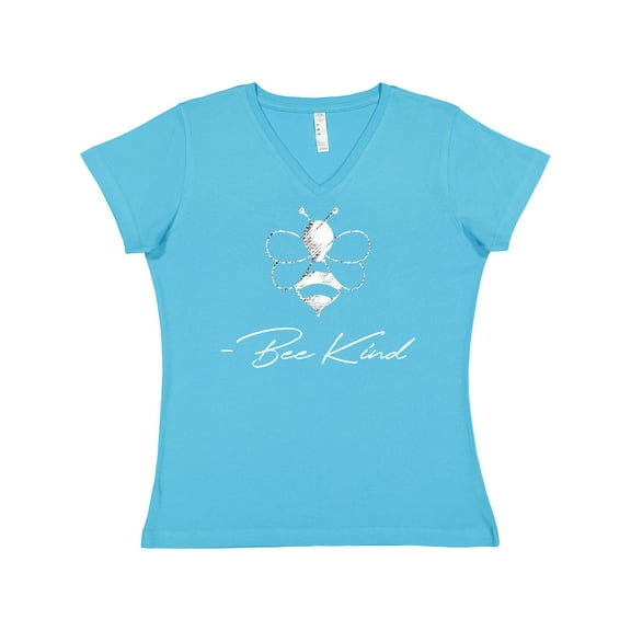 Inktastic Bee Kind Cute Bee Women's V-Neck T-Shirt