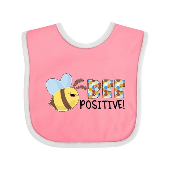 Inktastic Bee Positive Cute Bee Boys or Girls Baby Bib