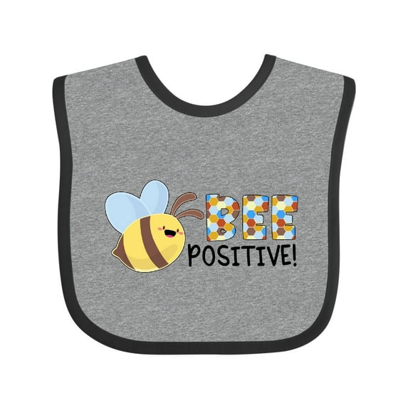 Inktastic Bee Positive Cute Bee Boys or Girls Baby Bib