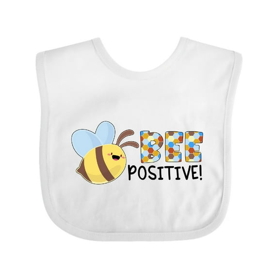 Inktastic Bee Positive Cute Bee Boys or Girls Baby Bib