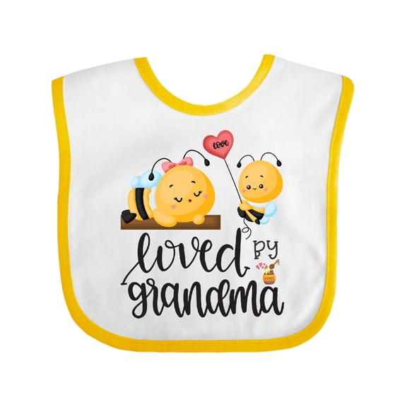 Inktastic Bees Loved by Grandma Boys or Girls Baby Bib