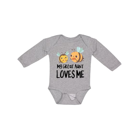 Inktastic Bees My Great Aunt Loves Me Boys or Girls Long Sleeve Baby Bodysuit