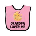 thumbnail image 1 of Inktastic Bees-moon Grandpa Loves Me Boys or Girls Baby Bib, 1 of 3