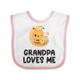 thumbnail image 1 of Inktastic Bees-moon Grandpa Loves Me Boys or Girls Baby Bib, 1 of 4