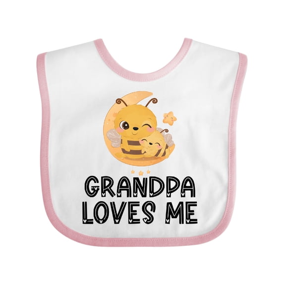 Inktastic Bees-moon Grandpa Loves Me Boys or Girls Baby Bib