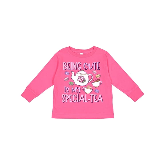 Inktastic Being Cute is My Special-tea Teapot and Teacup Boys or Girls Long Sleeve Toddler T-Shirt