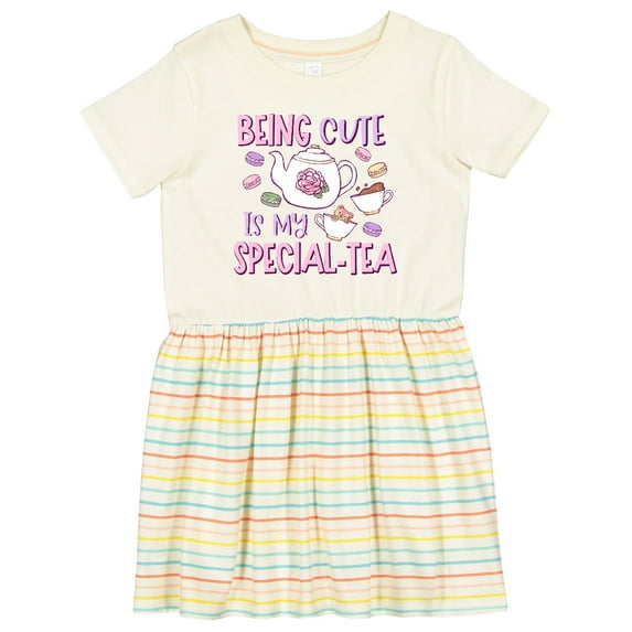 Inktastic Being Cute is My Special-tea Teapot and Teacup Girls Toddler Dress