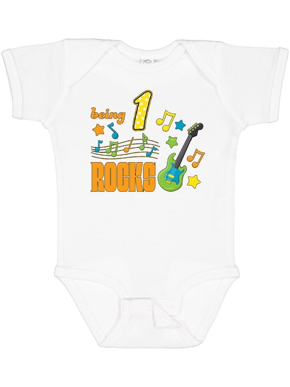 Being One Rocks First Birthday Boys or Girls Baby Bodysuit