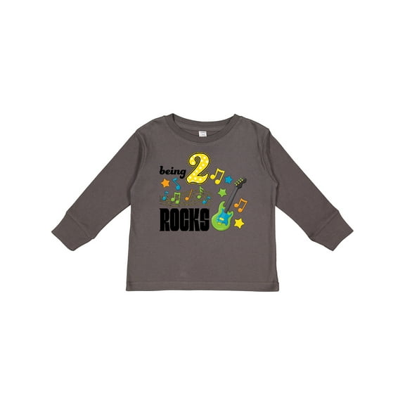 Inktastic Being Two Rocks Second Birthday Boys or Girls Long Sleeve Toddler T-Shirt