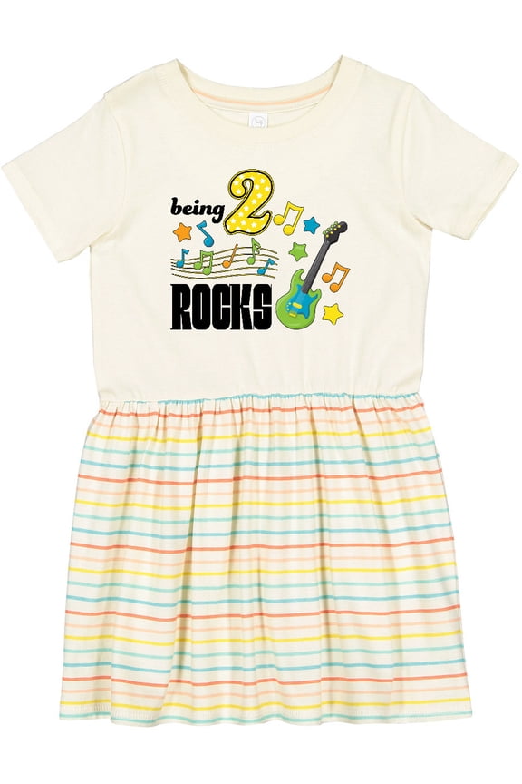 Being Two Rocks Second Birthday Girls Toddler Dress