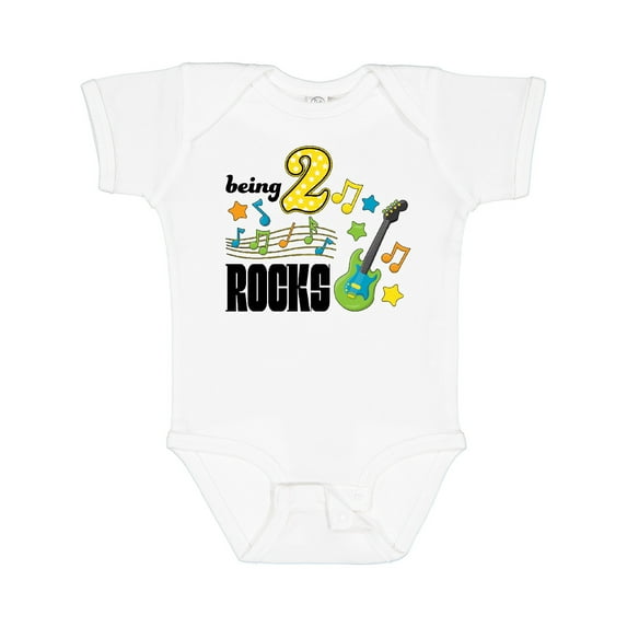 Inktastic Being Two Rocks- second birthday Boys or Girls Baby Bodysuit