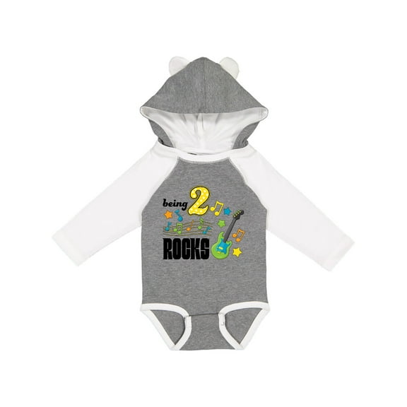 Inktastic Being Two Rocks- second birthday Boys or Girls Long Sleeve Baby Bodysuit