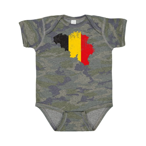 Inktastic Belgian Map Flag Boys or Girls Baby Bodysuit