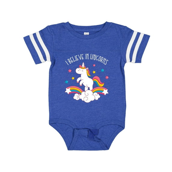Inktastic Believe In Unicorns Girls Baby Bodysuit