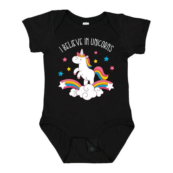 Inktastic Believe In Unicorns Girls Baby Bodysuit