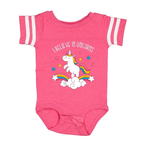 Inktastic Believe In Unicorns Girls Baby Bodysuit