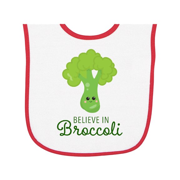 Inktastic Believe in Broccoli Baby Terry Cloth Bib
