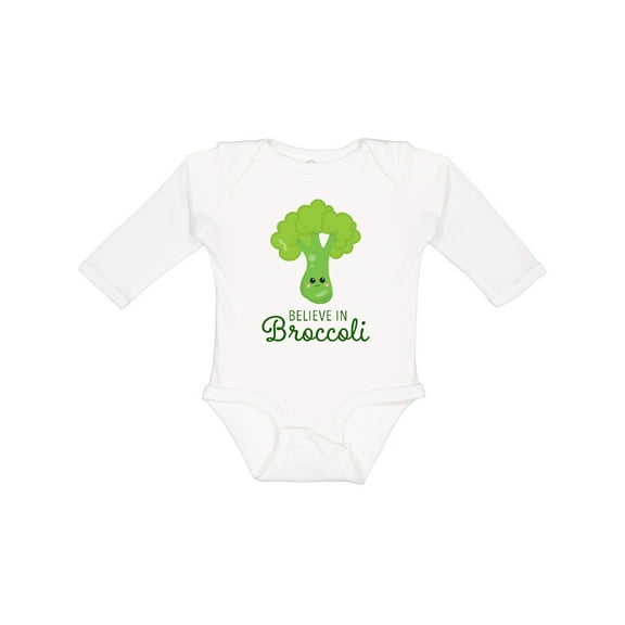Inktastic Believe in Broccoli Boys or Girls Long Sleeve Baby Bodysuit