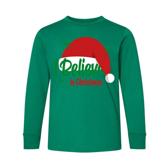 Inktastic Believe in Christmas Long Sleeve Youth T-Shirt