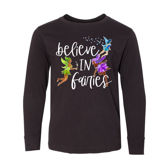 Inktastic Believe in Fairies Long Sleeve Youth T-Shirt