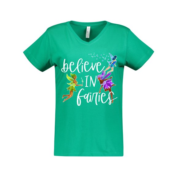 Inktastic Believe in Fairies Women's V-Neck T-Shirt
