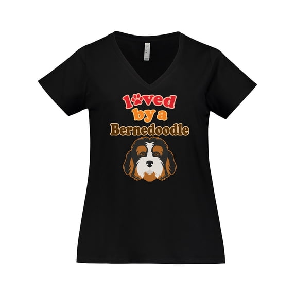 Inktastic Bernedoodle Dog Lover Women's Plus Size V-Neck T-Shirt