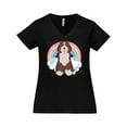 thumbnail image 1 of Inktastic Bernedoodle Dog Women's Plus Size V-Neck T-Shirt, 1 of 5