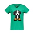 thumbnail image 1 of Inktastic Bernese Mountain Dog Women's V-Neck T-Shirt, 1 of 5