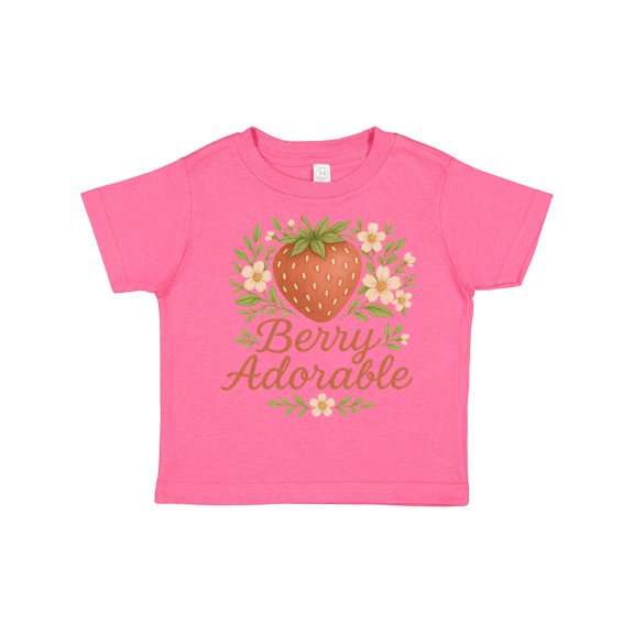 Inktastic Berry Adorable Strawberry Floral Design Boys or Girls Toddler T-Shirt