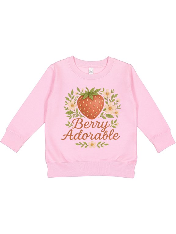 Inktastic Berry Adorable Strawberry Floral Design Toddler Sweatshirt
