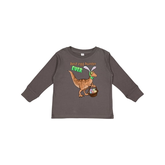 Inktastic Best Egg Hunter Ever Easter Dinosaur Boys or Girls Long Sleeve Toddler T-Shirt