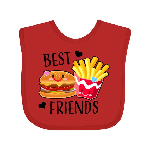 Inktastic Best Friends Burger and Fries Boys or Girls Baby Bib