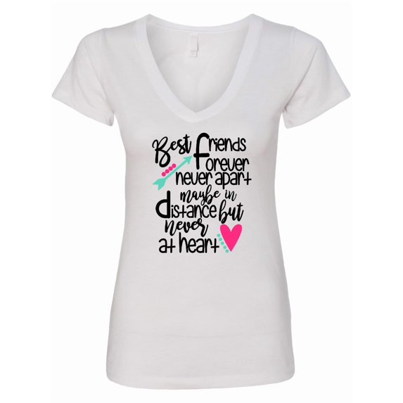 Inktastic Best Friends Forever Never Apart, Maybe in Distance Women's V-Neck T-Shirt