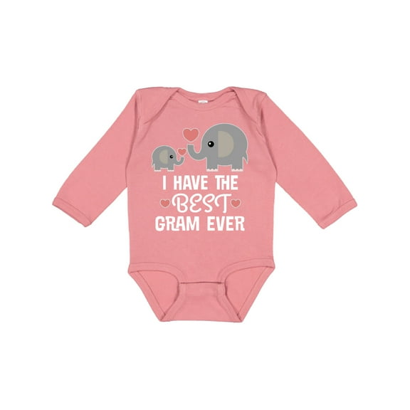 Inktastic Best Gram Ever Grandchild Boys or Girls Long Sleeve Baby Bodysuit