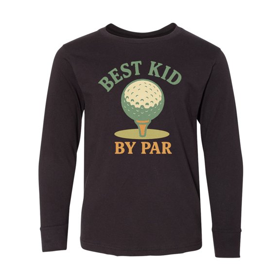 Inktastic Best Kid by Par Golf Ball Motif Long Sleeve Youth T-Shirt