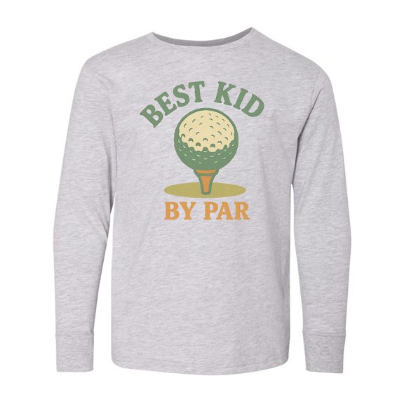 Inktastic Best Kid by Par Golf Ball Motif Long Sleeve Youth T-Shirt