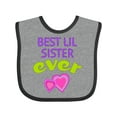 thumbnail image 1 of Inktastic Best Lil Sister Ever Girls Baby Bib, 1 of 4