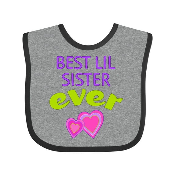 Inktastic Best Lil Sister Ever Girls Baby Bib