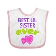 thumbnail image 1 of Inktastic Best Lil Sister Ever Girls Baby Bib, 1 of 4